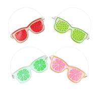 BESTOMZ 4pcs Cooling Eye Gel Masks with Ergonomic Design and Comfortable Fit, Reusable PVC Gel Cold Compress for Eyes, for Puffiness Relief and Soothing at Home or Traveling