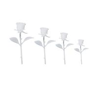 BESTOMZ 4pcs DIY Crystal Epoxy Rose Model Set, Handmade Miniature Rose Flower Ornaments for Coloring Yourself, Made of Resin and Plastic, for Home and Forest Microlandscape Making