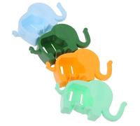 BESTOMZ 4pcs Elephant Toothbrush Holder Wall Mount Organizer for Bathroom, Abs Material, Easy to Clean, Cute Elephant Shape Toothbrush Storage Rack for Shower