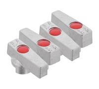BESTOMZ 4pcs Floor Heating Manifold Valve Handle Set, Zinc Alloy, Silver