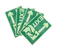 BESTOMZ 4pcs Glow the Exit Sign Stickers Polyethylene Reflective Film, Self-adhesive Safety Directional Indicators for Indoor Use, Visibility in Low Light Environments