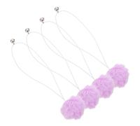 BESTOMZ 4pcs Replacement Cat Scratching Post Plush Balls with Bell Interactive Hanging Cat Tree with Double Elastic Rope for Kitten Play