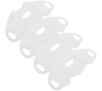 BESTOMZ 4pcs White Elastic Fabric Hydrogel Face Mask for Facial Skin Care and Outdoor Activities, Soothing Gel Face Mask with Smooth Surface for Women