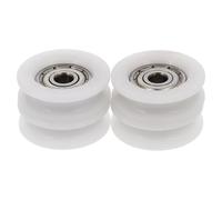 BESTOMZ 4pcs White Nylon U Groove Pulley Wheels with Ball Bearing, Wear-Resistant and Easy Installation, for Sliding Door, Window, Drawer Hardware and DIY Applications