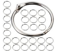 BESTOMZ 50pcs Metal Binder Rings for Book Binding and Loose Leaf Papers, Sturdy and Multifunctional Silver Rings for Office Workers and Artists