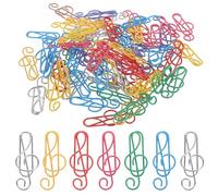 BESTOMZ 50pcs Music Note Paper Clips with Unique Creative Design, Iron Material for Firm and Consistent Performance, for Office Document Clips and Scrapbook Accessories Random Color