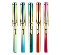 BESTOMZ 5pcs Fountain Pens with Ink Sacs Refillable Smooth Writing Plastic Metal Calligraphy Pen Set Modern Fashionable Design for Students School Handwriting Practice