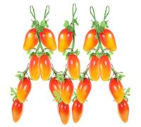 BESTOMZ 5pcs Realistic Fake Mango Hanging Strings with Foam and Hemp Rope, Lifelike Artificial Mango String Adornments for Kitchen and Farmhouse Decor