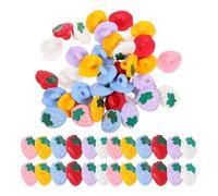 BESTOMZ 60pcs Resin Buttons for Sewing and DIY Crafts Project, Ornamental and Wide Application, Suitable for Clothes and Suits, Stylish Strawberry Shaped Buttons for Cardigans and Knitting