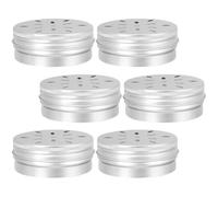 BESTOMZ 6pcs 80ml Dog Scent Training Boxes with Screw Aluminum Petal Hole Lids for Nose Work and Agility Training Portable Odor Containers for Working Dogs and Police Use