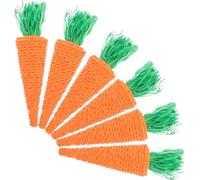 BESTOMZ 6pcs Pet Woven Molar Rabbit Molar Woven Radish Artificial Vegetable Prop Paper Rope Material 7.07x1.77x1.77in Home Decor Photography for Guinea Pig Bunny