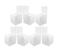 BESTOMZ 7pcs Large Capacity Charity Collection Boxes with Easy Assembly, Multipurpose Paper Fundraising Donation and Raffle Ticket Holder for Celebrations and Parties in Elegant White