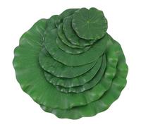 BESTOMZ 8pcs Artificial Lily Pads Floating Wear-resistant Pond Decor Green Eva Lotus Leaves Fish Pond Ornaments Outdoor Garden Supply for Fish Tank and Stage Show