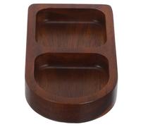 BESTOMZ Acacia Wood Seasoning Dish with Two Compartments for Hot Pot | Smooth Finish, Compact Serving, for Spices and Nuts, Portable Use, Simple Elegant Look