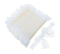 BESTOMZ Adjustable White Cloth Book Cover with Delicate Lace Trim and Bow Tie, Soft Padded Protective Sleeve for Book Storage and Daily Reading, Secure Fit for Notebooks, Bibles,