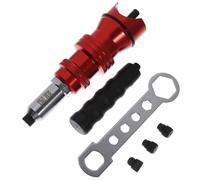 BESTOMZ Automatic Rivet Tool Adapter for Cordless Drill Electric Riveter Tool Head Aluminum Alloy Red More Efficient for Hand Riveting Tasks