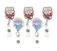 BESTOMZ Badge Reel with Abs and Metal Material 5pcs Cute Nurse Retractable Badge Holder Featuring Instant Access and Reel Clip for Industry Workers and Id Cards