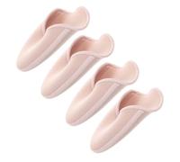 BESTOMZ Ballet Shoe Toe Covers 4pcs Beige Knitted Fabric SEBS Half-size Toe Pads for Women Dance Shock-absorbing