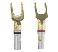 BESTOMZ Banana Plugs and Low Contact Resistance Copper Speaker Wire Connectors 1 Pair with Gold-plated Aluminum Alloy, Secure Fit Design for Automotive Audio Setups and DIY Audio Projects