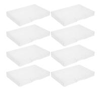 BESTOMZ Battery Storage Box 8PCS Clear Plastic Rectangular Storage Container with Secure Hinged Lid for Daily Needs and Storage