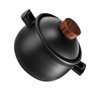 BESTOMZ Black Ceramic Soup Pot with 1.8L Capacity, Easy to Clean and Operate Home Stew Pot for Braised Chicken and Noodles, Practical Design for Home Use and Garden Party