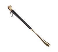 BESTOMZ Black Metal Shoe Horn with Lion Head Design 58cm Long Thick Handle for Easy Carry Practical Shoes Lifter for The Elderly and Aged