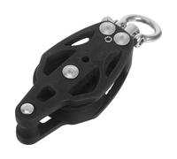 BESTOMZ Black Nylon Single Groove Pulley Wheel for Cable Rigging | Single Bearing Block, Precision Bearings, Quick Install, for Sailors, Kayakers, Garage Gym Setups