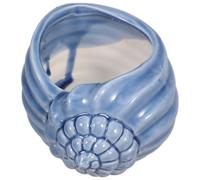 BESTOMZ Blue Ceramic Sea Shell Planter Pot for Succulents and Plants