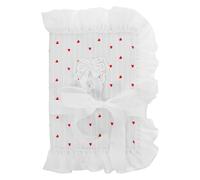 BESTOMZ Bow Book Sleeve Fabric Book Cover with Lace, White, Heart Pattern, Decorative Accessory for Journals and Planners