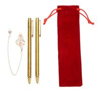 BESTOMZ Brass Feng Shui Dowsing Rod Pen Shaped Energy Stick for Exploring Metals with Fine Workmanship and Cloth Bag, Portable Golden Brass and Cloth Detector for Energy Detection