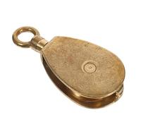 BESTOMZ Brass Marine Flag Rope Pulley Block for Boat Rigging 38mm Golden | Smooth Silent Bearing, Minimizes Rope Wear, High Load Capacity, Easy Install and Removal, for Marine Use