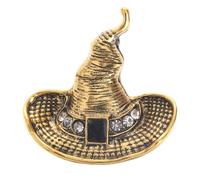 BESTOMZ Brooch Pin Multi-purpose and Decorative Accessory Golden Alloy Witch Hat Elegant Decoration Zircon Fashion Costume Jewellery for Proms and Daily Wearing for Ladies