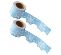 BESTOMZ Bulletin Board Border Roll with Creative Patterns Christmas Snowflake 2 Rolls Easy to Install White Cardboard Trim Lasting Durability for School and Home Holiday Decorations