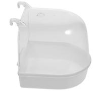 BESTOMZ Caged Bird Bath for Canary, White Plastic Bird Bath