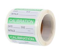 BESTOMZ Calibration Stickers Writable Permanent Self-Adhesive Green Labels 300Pcs Roll for Equipment Testing and Inventory Control