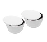 BESTOMZ Ceramic Coffee Cupping Bowl with Lid for Precision Coffee Tasting and Measuring Stackable Small White Espresso Measuring Cup with Comfortable Grip Resistant to High Temperatures