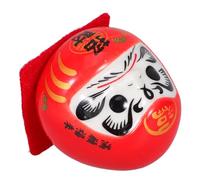 BESTOMZ Ceramic Lucky Doll Figurine Japanese Ornament Red Colour Highly Collectible Home Decor for Bedside or Study Decorative Car Ornament