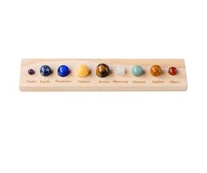 BESTOMZ Delicate Decorative Planet Marble Set with 10 Crystal Spheres Featuring Nine Planets for Collection and Tabletop Decor Made of Wood, for Home and Office Display