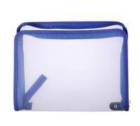 BESTOMZ Document Storage Bag A4 Size Zippered Folder PP Material Waterproof File Organizer Suitable for Office and Meeting Random Colour