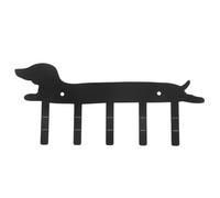 BESTOMZ Dog Shaped Wall Mounted Key Holder with Smooth Surface Iron Material, Creative Design Organizer for Porches and Garages, Black Metal Key Rack Hooks for Wall Storage