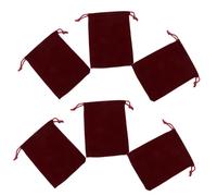 BESTOMZ Drawstring Bags with Eyelashes Pattern Jewelry Pouches Red Velvet 9x12cm 10pcs for Wedding Party Favour Storage of Chocolates and Beads