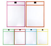 BESTOMZ Dry Erase Sheet Protectors Random Color Acid-Free File Protector Bags 6pcs for Office School Binder Accessories