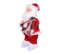 BESTOMZ Electric Music Santa Claus Doll Battery Operated Flannel 30cm with Singing and Dancing Features Christmas Ornament Decoration for Office and Photo Prop