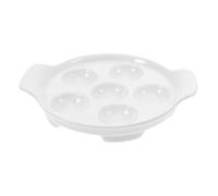 BESTOMZ Escargot Baking Dish Oven-Safe with 12 Compartments Ceramic and Dual Handles, White French Style Snail Dishware for Mushrooms and Seafood, for Restaurant Dining