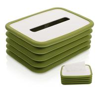 BESTOMZ Foldable Silicone Tissue Box Holder with Washable and Dirty Resistant Features for Home and Outdoor Use, Sturdy Napkin Paper Towel Dispenser in Green Colour