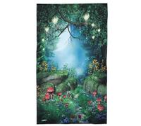 BESTOMZ Forest Mushroom Flower Wall Tapestry Bright Printed Background Cloth for Home Decor Versatile Photo Backdrop Boho Style Wall Hanging Decoration for Living and Garden