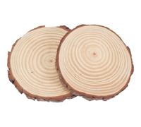 BESTOMZ Garden Decorative Wooden Stepping Stones 2Pcs 20-23Cm Diameter Outdoor Log Paving Slabs for Lawn and Patio Walkway