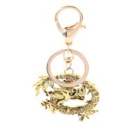 BESTOMZ Golden Alloy Dragon Unique Decorative Bag Pendant with Chinese Themed Design Keychain Multi-functional Accessory for Car Keychain and Daily Use
