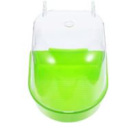 BESTOMZ Green Plastic Bird Bath for Cage, Caged Bath for Canary