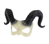 BESTOMZ Halloween White Devil Horn Half Face Mask for Costume Parties and Role Play, Plastic Material with Realistic Design, Easy to Put and Take for Men and Women